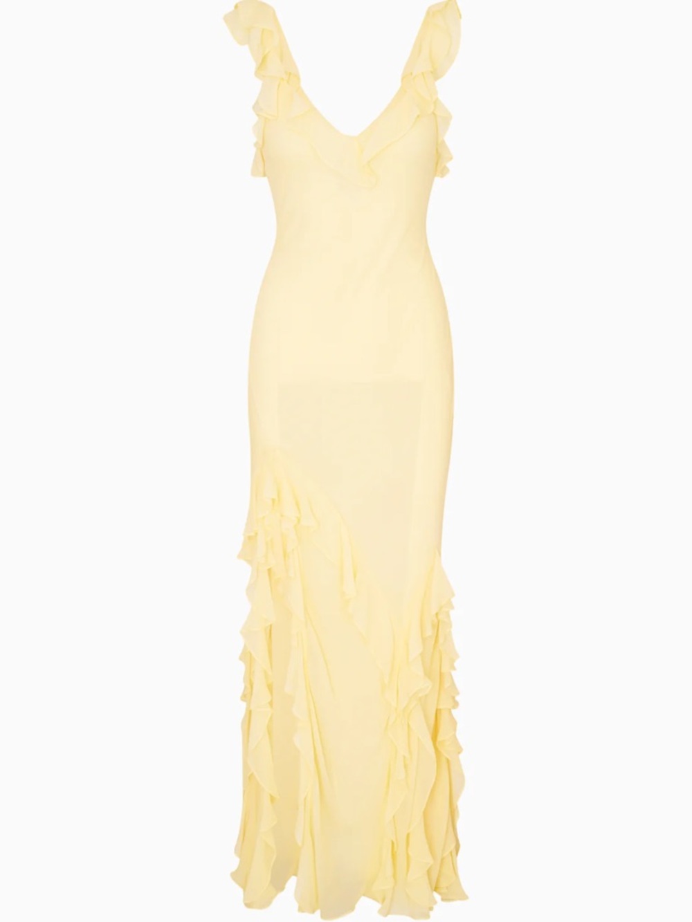 NWT LoveShackFancy Roseline Chiffon Ruffle Maxi Dress
